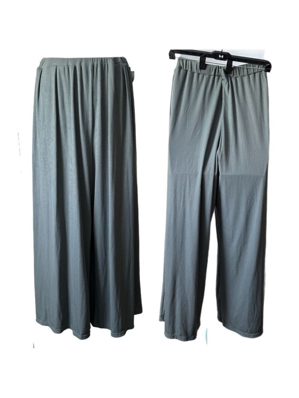 Cider Solid Elastic Waist Pocket Wide Leg Pants in 1X NWT - Picture 4 of 16